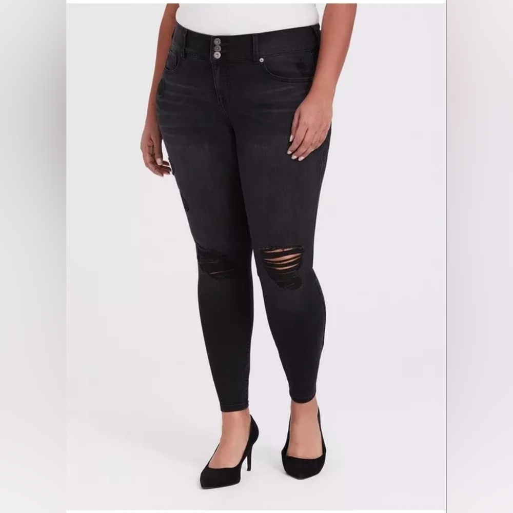 Torrid Black Distressed Jeggings